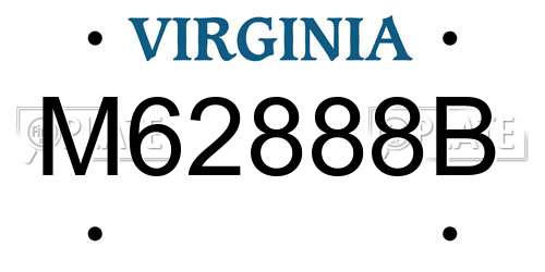 M62888B Virginia License Plate