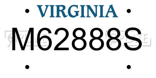 M62888S Virginia License Plate
