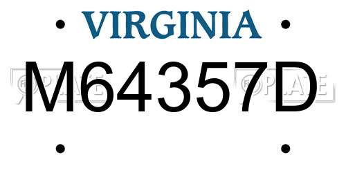 M64357D Virginia License Plate