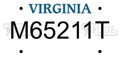 M65211T Virginia License Plate