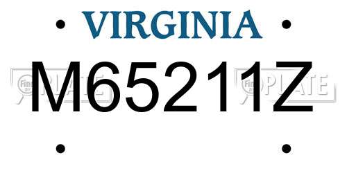 M65211Z Virginia License Plate