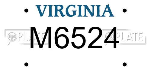 M6524 Virginia License Plate