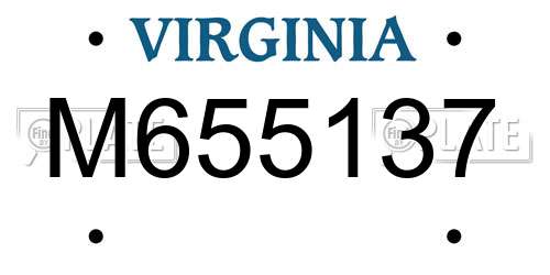 M655137 Virginia License Plate