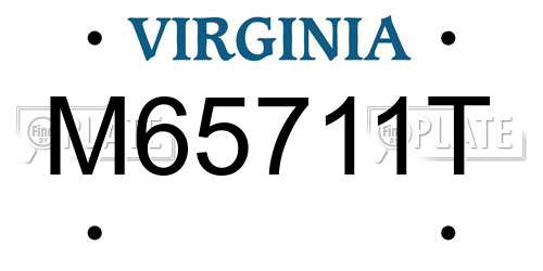 M65711T Virginia License Plate