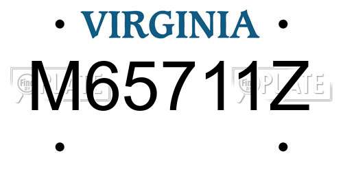 M65711Z Virginia License Plate