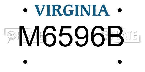 M6596B Virginia License Plate