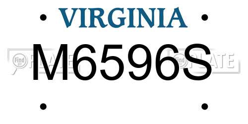 M6596S Virginia License Plate