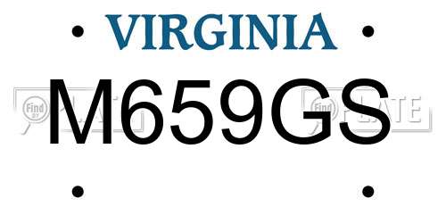 M659GS Virginia License Plate