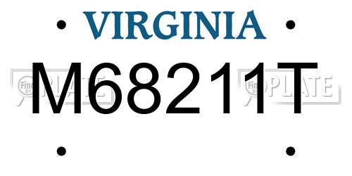 M68211T Virginia License Plate