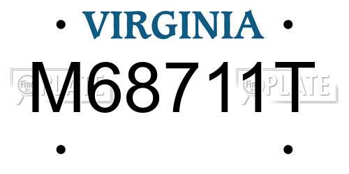 M68711T Virginia License Plate