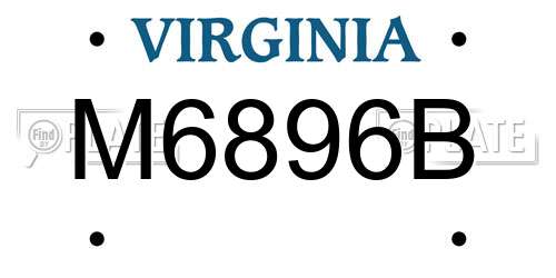 M6896B Virginia License Plate