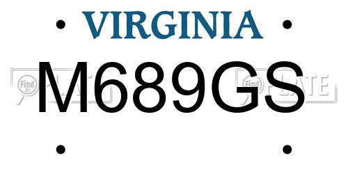 M689GS Virginia License Plate