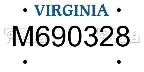 M690328 Virginia License Plate