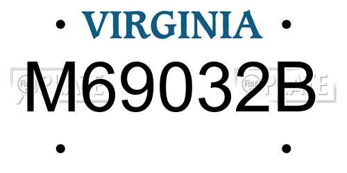 M69032B Virginia License Plate
