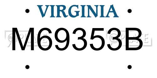 M69353B Virginia License Plate