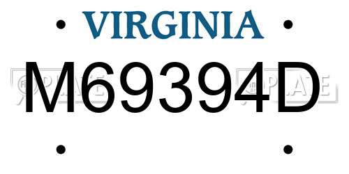 M69394D Virginia License Plate