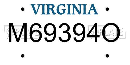 M69394O Virginia License Plate
