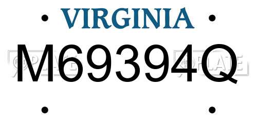 M69394Q Virginia License Plate