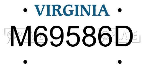 M69586D Virginia License Plate