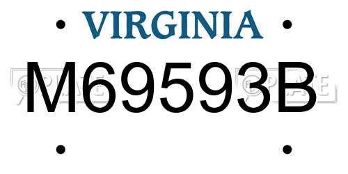 M69593B Virginia License Plate