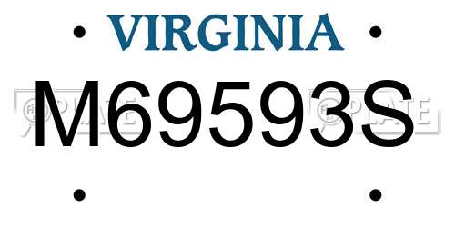 M69593S Virginia License Plate
