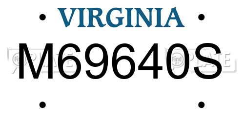 M69640S Virginia License Plate