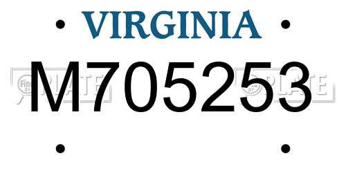 M705253 Virginia License Plate