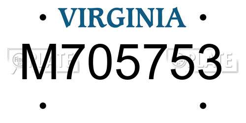 M705753 Virginia License Plate