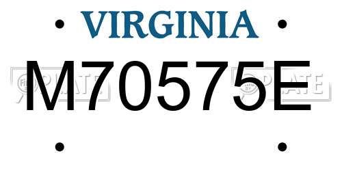 M70575E Virginia License Plate