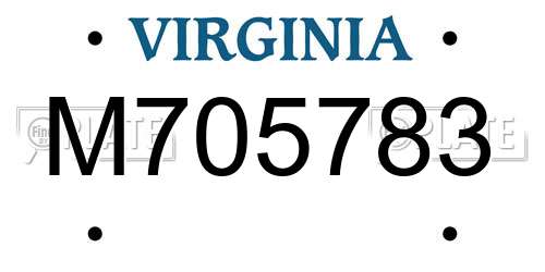M705783 Virginia License Plate