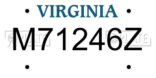 M71246Z Virginia License Plate
