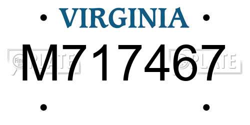 M717467 Virginia License Plate