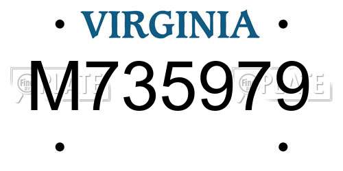 M735979 Virginia License Plate