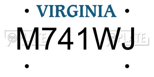 M741WJ Virginia License Plate