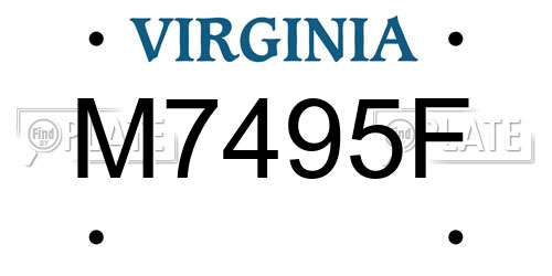 M7495F Virginia License Plate