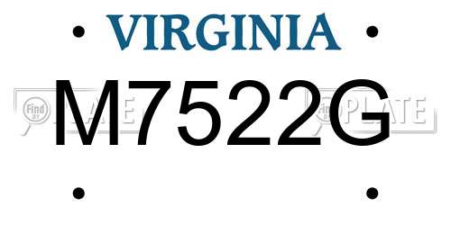 M7522G Virginia License Plate