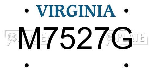 M7527G Virginia License Plate