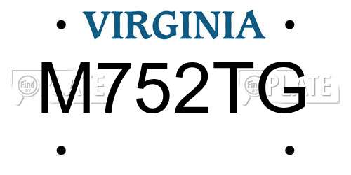 M752TG Virginia License Plate