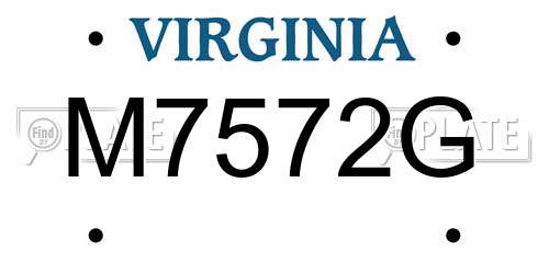 M7572G Virginia License Plate