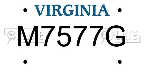 M7577G Virginia License Plate