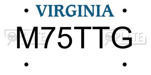 M75TTG Virginia License Plate