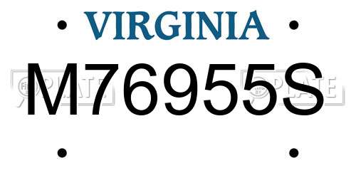 M76955S Virginia License Plate