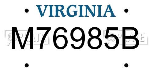 M76985B Virginia License Plate
