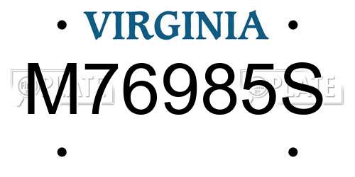 M76985S Virginia License Plate
