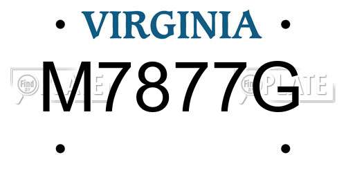 M7877G Virginia License Plate