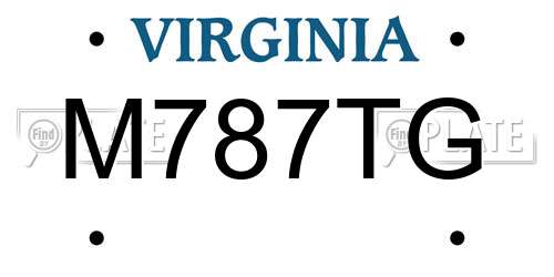 M787TG Virginia License Plate