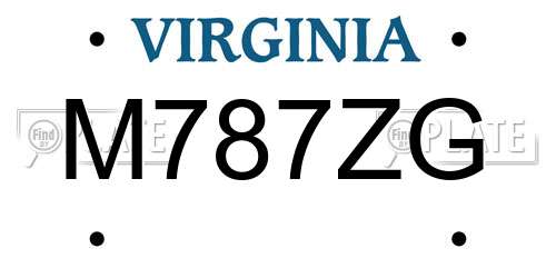 M787ZG Virginia License Plate