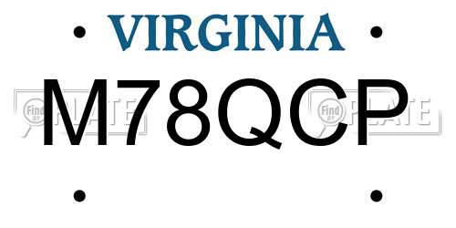 M78QCP Virginia License Plate