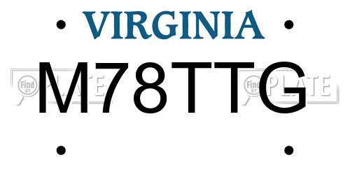 M78TTG Virginia License Plate