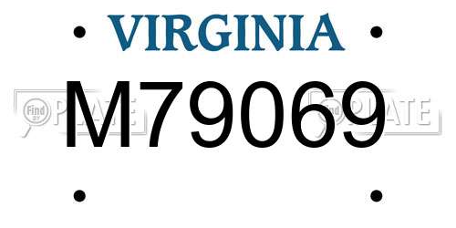 M79069 Virginia License Plate